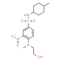ChemSpider 2D Image | 4-[(2-Hydroxyethyl)(methyl)amino]-N-(4-methylcyclohexyl)-3-nitrobenzenesulfonamide | C16H25N3O5S