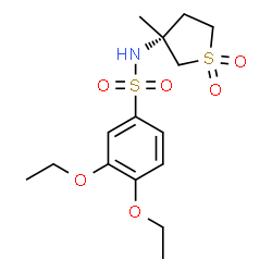 ChemSpider 2D Image | 3,4-Diethoxy-N-[(3R)-3-methyl-1,1-dioxidotetrahydro-3-thiophenyl]benzenesulfonamide | C15H23NO6S2