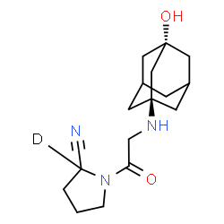ChemSpider 2D Image | 1-{N-[(1r,3r)-3-Hydroxyadamantan-1-yl]glycyl}-2-(2-~2~H)pyrrolidinecarbonitrile | C17H24DN3O2