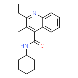 ChemSpider 2D Image | N-Cyclohexyl-2-ethyl-3-methyl-4-quinolinecarboxamide | C19H24N2O