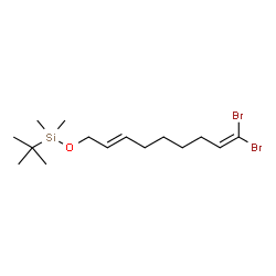 ChemSpider 2D Image | {[(2E)-9,9-Dibromo-2,8-nonadien-1-yl]oxy}(dimethyl)(2-methyl-2-propanyl)silane | C15H28Br2OSi