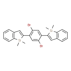 ChemSpider 2D Image | 2,2'-(2,5-Dibromo-1,4-phenylene)bis(1,1-dimethyl-1H-1-benzosilole) | C26H24Br2Si2