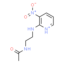 ChemSpider 2D Image | 2-[(2-Acetamidoethyl)amino]-3-nitropyridinium | C9H13N4O3