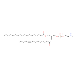 ChemSpider 2D Image | 6-Hydroxy-6-oxido-9-[(9Z)-9-tetradecenoyloxy]-5,7-dioxa-2-aza-6lambda~5~-phosphadecan-10-yl stearate | C38H74NO8P