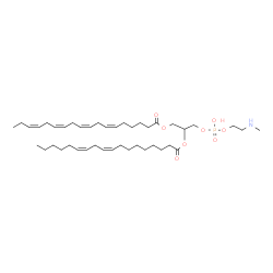 ChemSpider 2D Image | 6-Hydroxy-9-[(9Z,12Z)-9,12-octadecadienoyloxy]-6-oxido-5,7-dioxa-2-aza-6lambda~5~-phosphadecan-10-yl (6Z,9Z,12Z,15Z)-6,9,12,15-octadecatetraenoate | C42H72NO8P