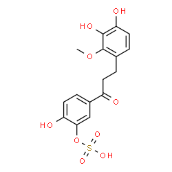 ChemSpider 2D Image | 5-[3-(3,4-Dihydroxy-2-methoxyphenyl)propanoyl]-2-hydroxyphenyl hydrogen sulfate | C16H16O9S
