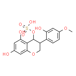ChemSpider 2D Image | 5,7-Dihydroxy-3-(2-hydroxy-4-methoxyphenyl)-3,4-dihydro-2H-chromen-4-yl hydrogen sulfate | C16H16O9S