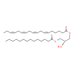 ChemSpider 2D Image | (2R)-2-Hydroxy-3-(tetradecanoyloxy)propyl (6Z,9Z,12Z,15Z)-6,9,12,15-octadecatetraenoate | C35H60O5