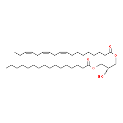ChemSpider 2D Image | 2-Hydroxy-3-(palmitoyloxy)propyl (9Z,12Z,15Z)-9,12,15-octadecatrienoate | C37H66O5