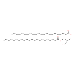 ChemSpider 2D Image | (2R)-3-(Docosanoyloxy)-2-hydroxypropyl (4Z,7Z,10Z,13Z,16Z,19Z)-4,7,10,13,16,19-docosahexaenoate | C47H80O5