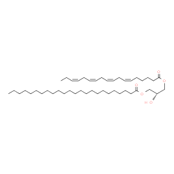 ChemSpider 2D Image | (2R)-2-Hydroxy-3-[(6Z,9Z,12Z,15Z)-6,9,12,15-octadecatetraenoyloxy]propyl tetracosanoate | C45H80O5