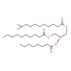 ChemSpider 2D Image | 3-(Decanoyloxy)-2-(octanoyloxy)propyl 10-methylundecanoate | C33H62O6