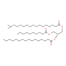 ChemSpider 2D Image | 3-(Decanoyloxy)-2-(palmitoyloxy)propyl 16-methylheptadecanoate | C47H90O6