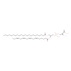 ChemSpider 2D Image | O-[{(2R)-3-(Docosanoyloxy)-2-[(6Z,9Z,12Z,15Z)-6,9,12,15-octadecatetraenoyloxy]propoxy}(hydroxy)phosphoryl]-L-serine | C46H82NO10P
