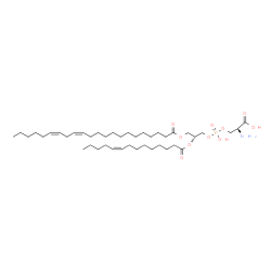 ChemSpider 2D Image | O-[{(2R)-3-[(13Z,16Z)-13,16-Docosadienoyloxy]-2-[(9Z)-9-tetradecenoyloxy]propoxy}(hydroxy)phosphoryl]-L-serine | C42H76NO10P
