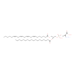 ChemSpider 2D Image | O-{[(2R)-3-[(7Z,10Z,13Z,16Z)-7,10,13,16-Docosatetraenoyloxy]-2-(stearoyloxy)propoxy](hydroxy)phosphoryl}-L-serine | C46H82NO10P