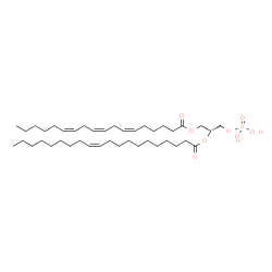 ChemSpider 2D Image | (2R)-1-[(6Z,9Z,12Z)-6,9,12-Octadecatrienoyloxy]-3-(phosphonooxy)-2-propanyl (11Z)-11-icosenoate | C41H73O8P