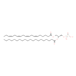 ChemSpider 2D Image | (2R)-1-[(6Z,9Z,12Z,15Z)-6,9,12,15-Octadecatetraenoyloxy]-3-(phosphonooxy)-2-propanyl icosanoate | C41H73O8P