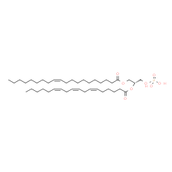 ChemSpider 2D Image | (2R)-2-[(6Z,9Z,12Z)-6,9,12-Octadecatrienoyloxy]-3-(phosphonooxy)propyl (11Z)-11-icosenoate | C41H73O8P