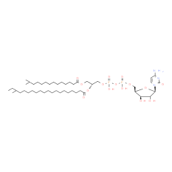 ChemSpider 2D Image | 4-Amino-1-[(2xi)-5-O-{hydroxy[(hydroxy{(2R)-2-[(18-methylicosanoyl)oxy]-3-[(13-methyltetradecanoyl)oxy]propoxy}phosphoryl)oxy]phosphoryl}-beta-D-threo-pentofuranosyl]-2(1H)-pyrimidinone | C48H89N3O15P2