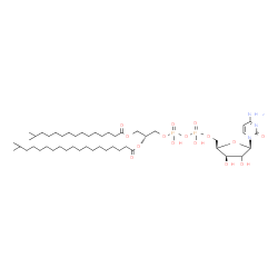 ChemSpider 2D Image | 4-Amino-1-[(2xi)-5-O-{hydroxy[(hydroxy{(2R)-2-[(18-methylnonadecanoyl)oxy]-3-[(14-methylpentadecanoyl)oxy]propoxy}phosphoryl)oxy]phosphoryl}-beta-D-threo-pentofuranosyl]-2(1H)-pyrimidinone | C48H89N3O15P2