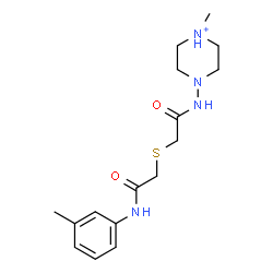 ChemSpider 2D Image | 1-Methyl-4-{[({2-[(3-methylphenyl)amino]-2-oxoethyl}sulfanyl)acetyl]amino}piperazin-1-ium | C16H25N4O2S
