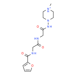 ChemSpider 2D Image | N-(2-Furoyl)glycyl-N-(4-methylpiperazin-4-ium-1-yl)glycinamide | C14H22N5O4