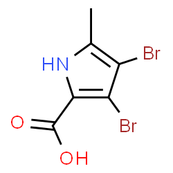 ChemSpider 2D Image | 3,4-Dibromo-5-methyl-1H-pyrrole-2-carboxylic acid | C6H5Br2NO2