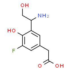 ChemSpider 2D Image | [3-(1-Amino-2-hydroxyethyl)-5-fluoro-4-hydroxyphenyl]acetic acid | C10H12FNO4