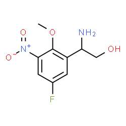 ChemSpider 2D Image | 2-Amino-2-(5-fluoro-2-methoxy-3-nitrophenyl)ethanol | C9H11FN2O4