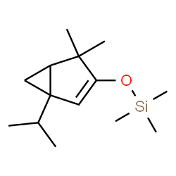 ChemSpider 2D Image | [(1-Isopropyl-4,4-dimethylbicyclo[3.1.0]hex-2-en-3-yl)oxy](trimethyl)silane | C14H26OSi