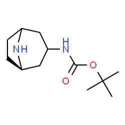 ChemSpider 2D Image | 2-Methyl-2-propanyl (1R)-8-azabicyclo[3.2.1]oct-3-ylcarbamate | C12H22N2O2