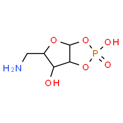 ChemSpider 2D Image | 5-(Aminomethyl)tetrahydrofuro[2,3-d][1,3,2]dioxaphosphole-2,6-diol 2-oxide | C5H10NO6P