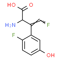 ChemSpider 2D Image | (betaE)-2-Fluoro-beta-(fluoromethylene)-5-hydroxyphenylalanine | C10H9F2NO3