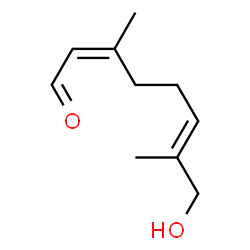 ChemSpider 2D Image | (2Z,6E)-8-Hydroxy-3,7-dimethyl-2,6-octadienal | C10H16O2