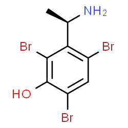 ChemSpider 2D Image | 3-[(1R)-1-Aminoethyl]-2,4,6-tribromophenol | C8H8Br3NO