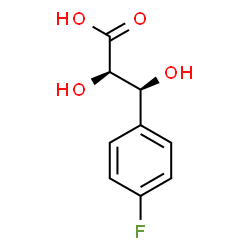 ChemSpider 2D Image | (2R,3S)-3-(4-Fluorophenyl)-2,3-dihydroxypropanoic acid | C9H9FO4