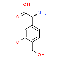 ChemSpider 2D Image | (2R)-Amino[3-hydroxy-4-(hydroxymethyl)phenyl]acetic acid | C9H11NO4