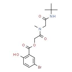 ChemSpider 2D Image | 2-(Methyl{2-[(2-methyl-2-propanyl)amino]-2-oxoethyl}amino)-2-oxoethyl 5-bromo-2-hydroxybenzoate | C16H21BrN2O5