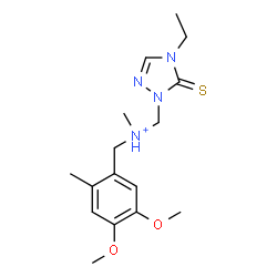 ChemSpider 2D Image | (4,5-Dimethoxy-2-methylphenyl)-N-[(4-ethyl-5-thioxo-4,5-dihydro-1H-1,2,4-triazol-1-yl)methyl]-N-methylmethanaminium | C16H25N4O2S
