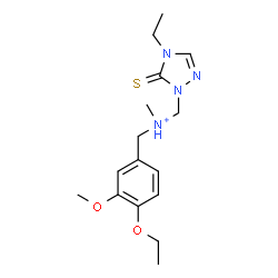 ChemSpider 2D Image | (4-Ethoxy-3-methoxyphenyl)-N-[(4-ethyl-5-thioxo-4,5-dihydro-1H-1,2,4-triazol-1-yl)methyl]-N-methylmethanaminium | C16H25N4O2S