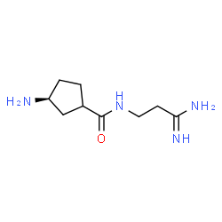 ChemSpider 2D Image | (3S)-3-Amino-N-(3-amino-3-iminopropyl)cyclopentanecarboxamide | C9H18N4O
