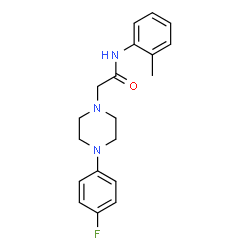 ChemSpider 2D Image | 2-[4-(4-Fluorophenyl)-1-piperazinyl]-N-(2-methylphenyl)acetamide | C19H22FN3O