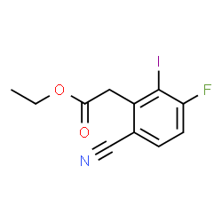 ChemSpider 2D Image | Ethyl (6-cyano-3-fluoro-2-iodophenyl)acetate | C11H9FINO2