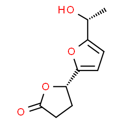 ChemSpider 2D Image | (2S)-5'-[(1R)-1-Hydroxyethyl]-3,4-dihydro-2,2'-bifuran-5(2H)-one | C10H12O4