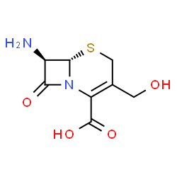 ChemSpider 2D Image | (6S,7R)-7-Amino-3-(hydroxymethyl)-8-oxo-5-thia-1-azabicyclo[4.2.0]oct-2-ene-2-carboxylic acid | C8H10N2O4S