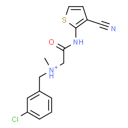 ChemSpider 2D Image | N-(3-Chlorobenzyl)-2-[(3-cyano-2-thienyl)amino]-N-methyl-2-oxoethanaminium | C15H15ClN3OS
