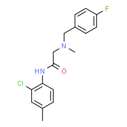 ChemSpider 2D Image | N-(2-Chloro-4-methylphenyl)-N~2~-(4-fluorobenzyl)-N~2~-methylglycinamide | C17H18ClFN2O