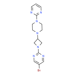 ChemSpider 2D Image | 5-Bromo-2-{3-[4-(2-pyrimidinyl)-1-piperazinyl]-1-azetidinyl}pyrimidine | C15H18BrN7