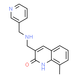 ChemSpider 2D Image | 8-Methyl-3-(((pyridin-3-ylmethyl)amino)methyl)quinolin-2-ol | C17H17N3O